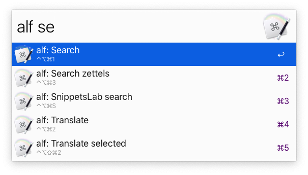 Search Keyboard Maestro macros via Alfred